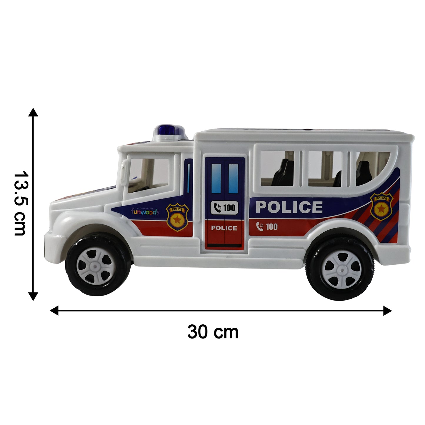 Friction Powered Police Van Toy for Kids - Push and Go Vehicle (1 Pc) - Happy Price - Image 6