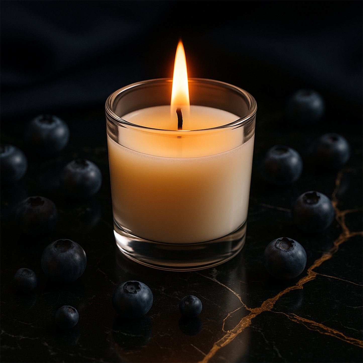 Inlief Blueberry Soy-Blend Votive Candle, 50 Gm (1 Pc) in Clear Glass Jar - Happy Price - Image 7