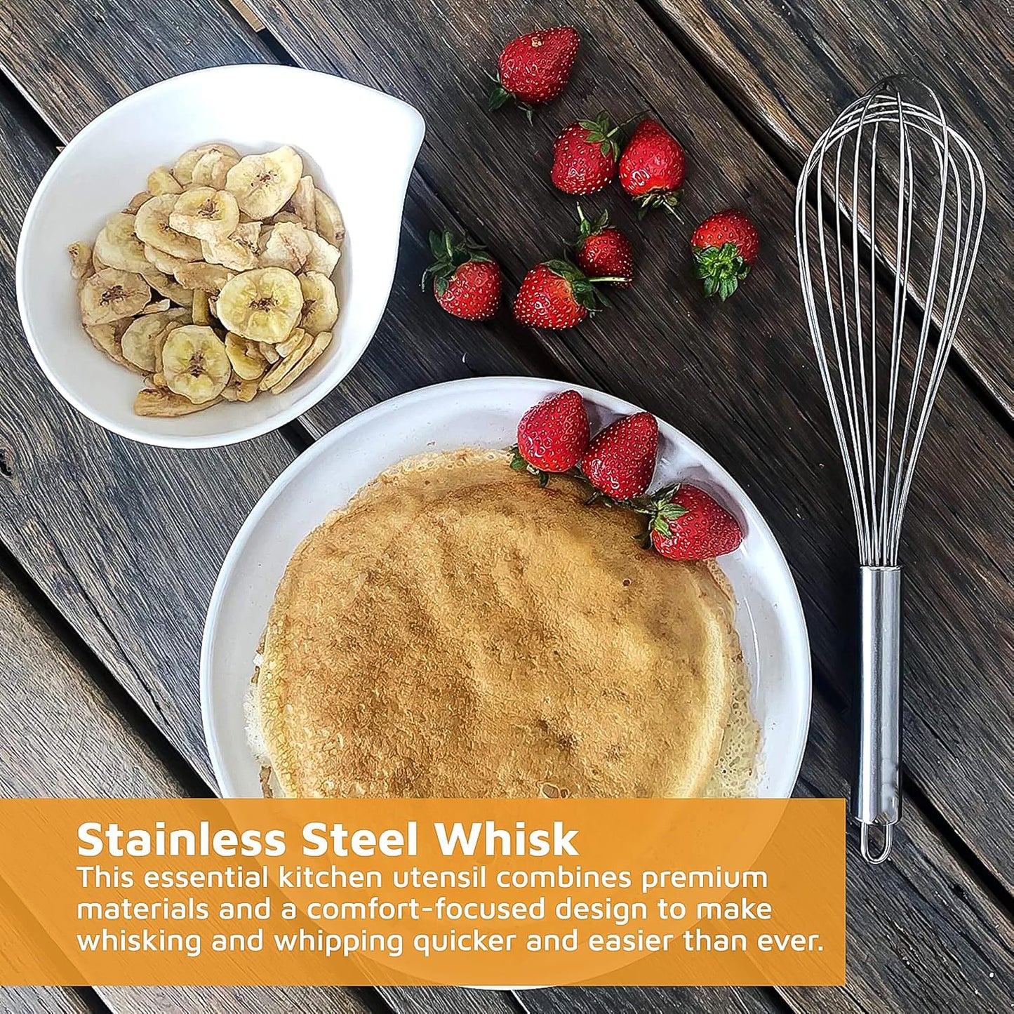 Large Stainless Steel Balloon Whisk Heavy-duty Kitchen Tool (30cm 1 Pc) - Happy Price - Image 4