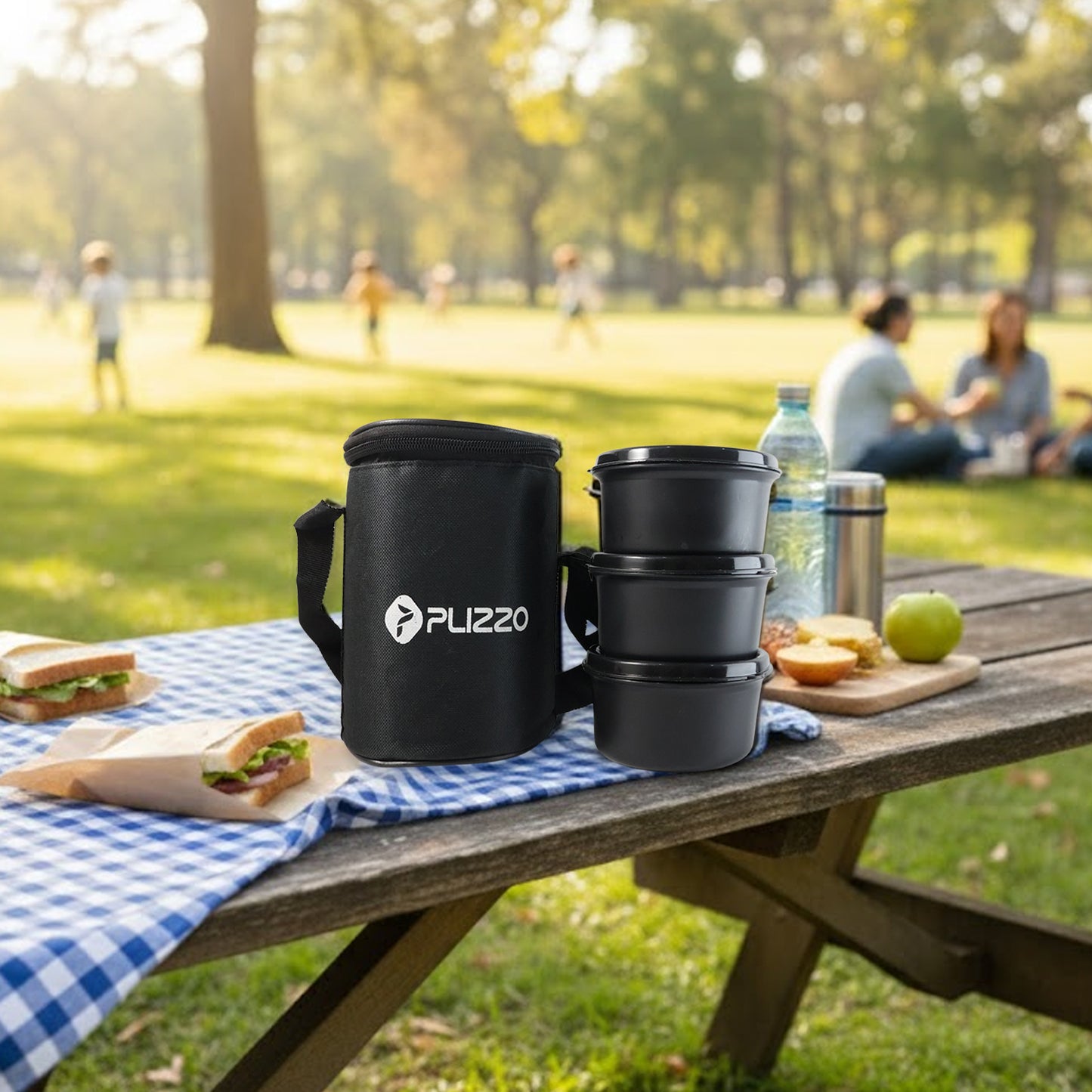 Insulated Stainless Steel Tiffin Lunch Box Set with Bag - 3 Containers - Happy Price - Image 5