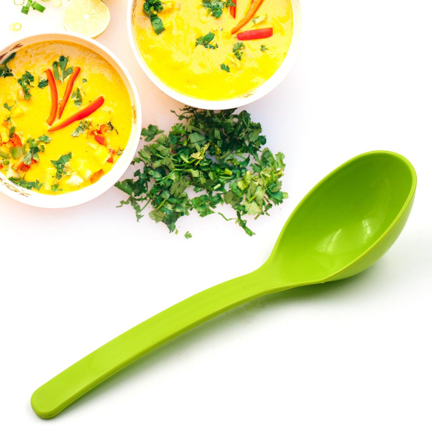 Plastic Spoon Kitchen Multipurpose Serving Ladle For Frying Serving Turner Curry Ladle Serving Rice Spoon Used While Eating And Serving Food Stuffs Etc (2 Pcs Set 10 Inch ) - Happy Price - Image 5