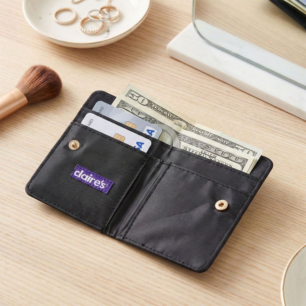 Compact Card Holder Wallet with Snap Button Closure - 1 Pc - Happy Price - Image 6
