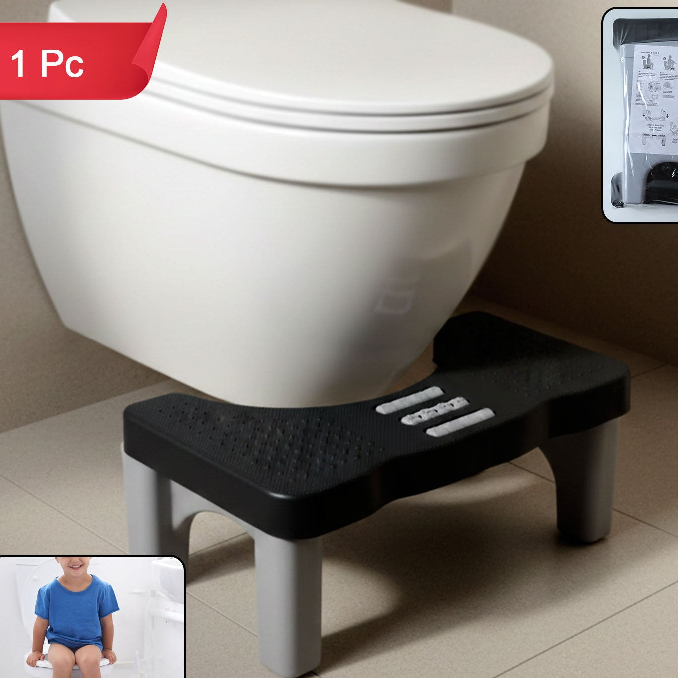 Portable Toilet Foot Stool for Improved Posture - 1 Pc - Happy Price - Image 1