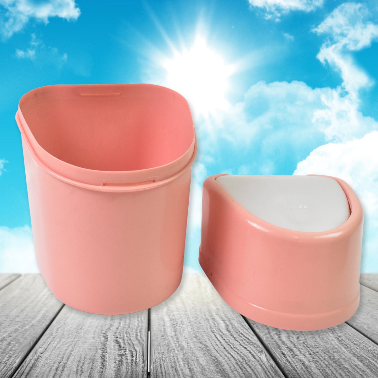 Mini Trash Can Dustbin Plastic Garbage Can With Lid (1 Pc) - Happy Price - Image 3