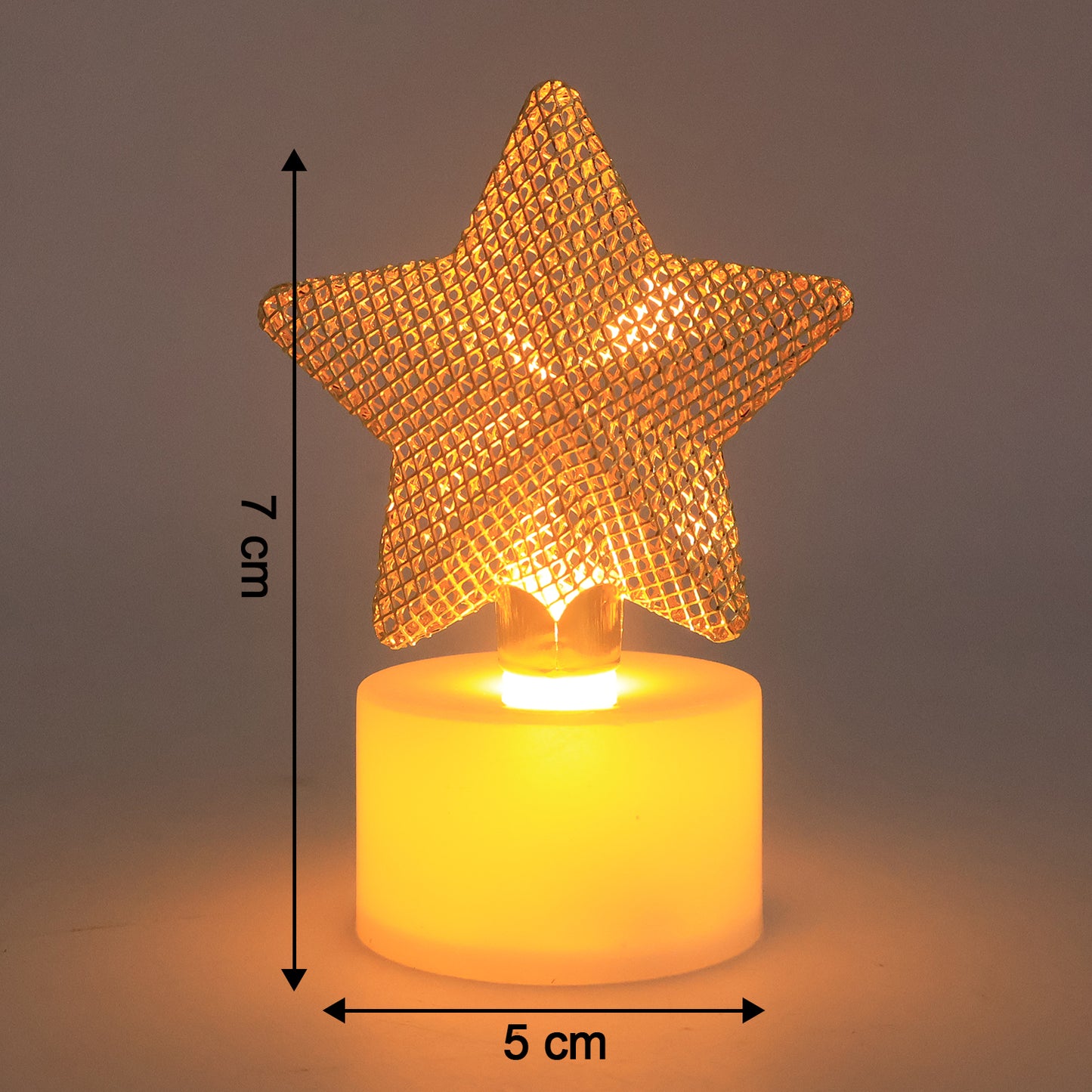Set of 12 LED Star Tealight Candles - Flameless, Battery Operated Decorative Lights - Happy Price - Image 3
