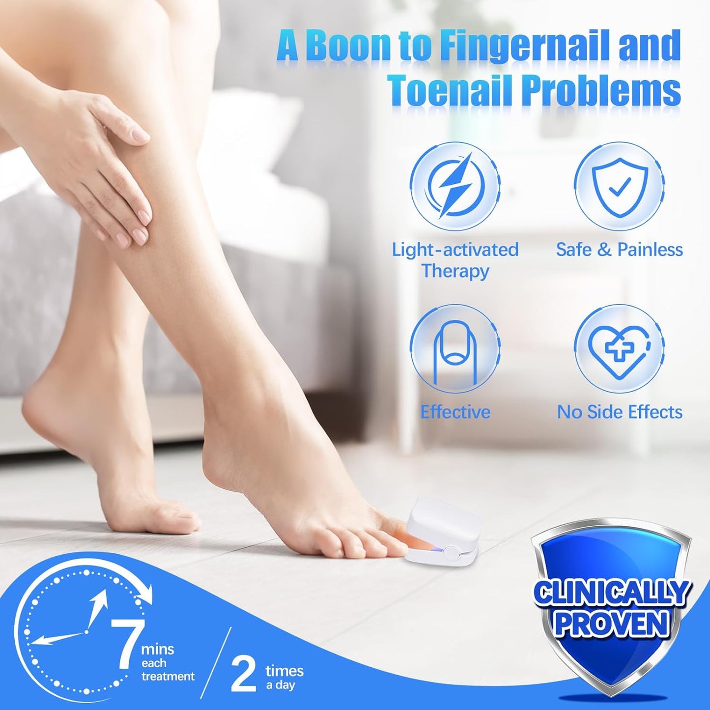 Rechargeable Nail Fungus Treatment For Toenail Toe Nail Fungal Treatment Nail Fungus Laser Device Anti-fungal Nail Treatment For Hand Feet Infections Remover For Home Use - Happy Price - Image 6