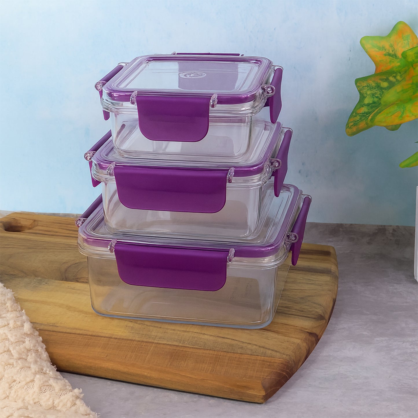 Airtight Square Food Container Set - 3 Piece BPA-Free Kitchen Storage - Happy Price - Image 6