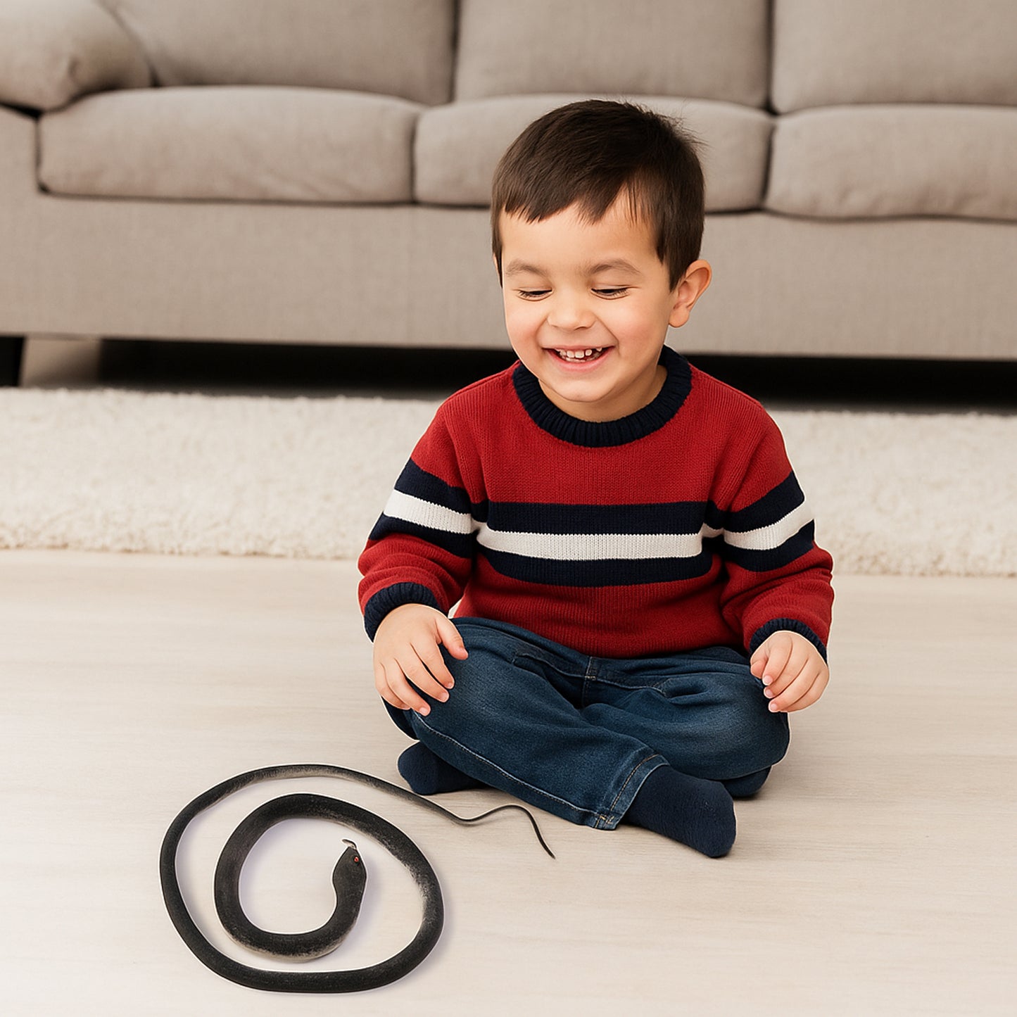 Realistic Rubber Snake Toy - 1 Pc Flexible Fake Snake for Pranks & Garden - Happy Price - Image 4