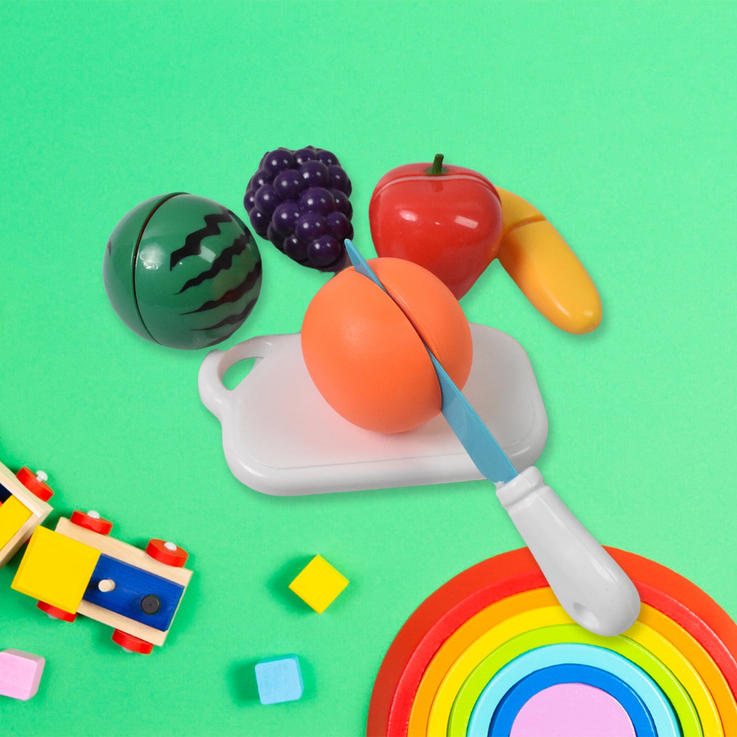 Realistic Sliceable Fruits Cutting Play Toy Set (7 Pcs Set) - Happy Price - Image 4