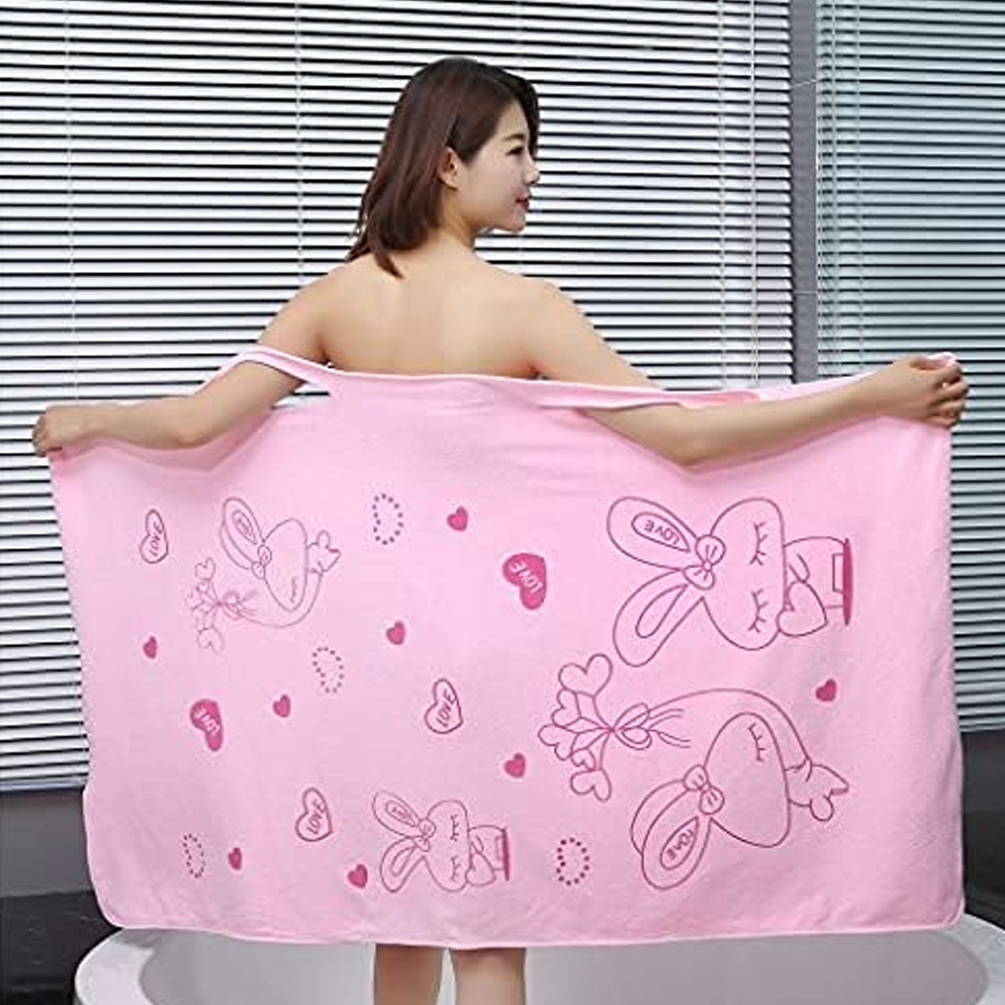 Absorbent Microfiber Bath Towel Wrap with Shoulder Straps (1 Pc) - Happy Price - Image 5