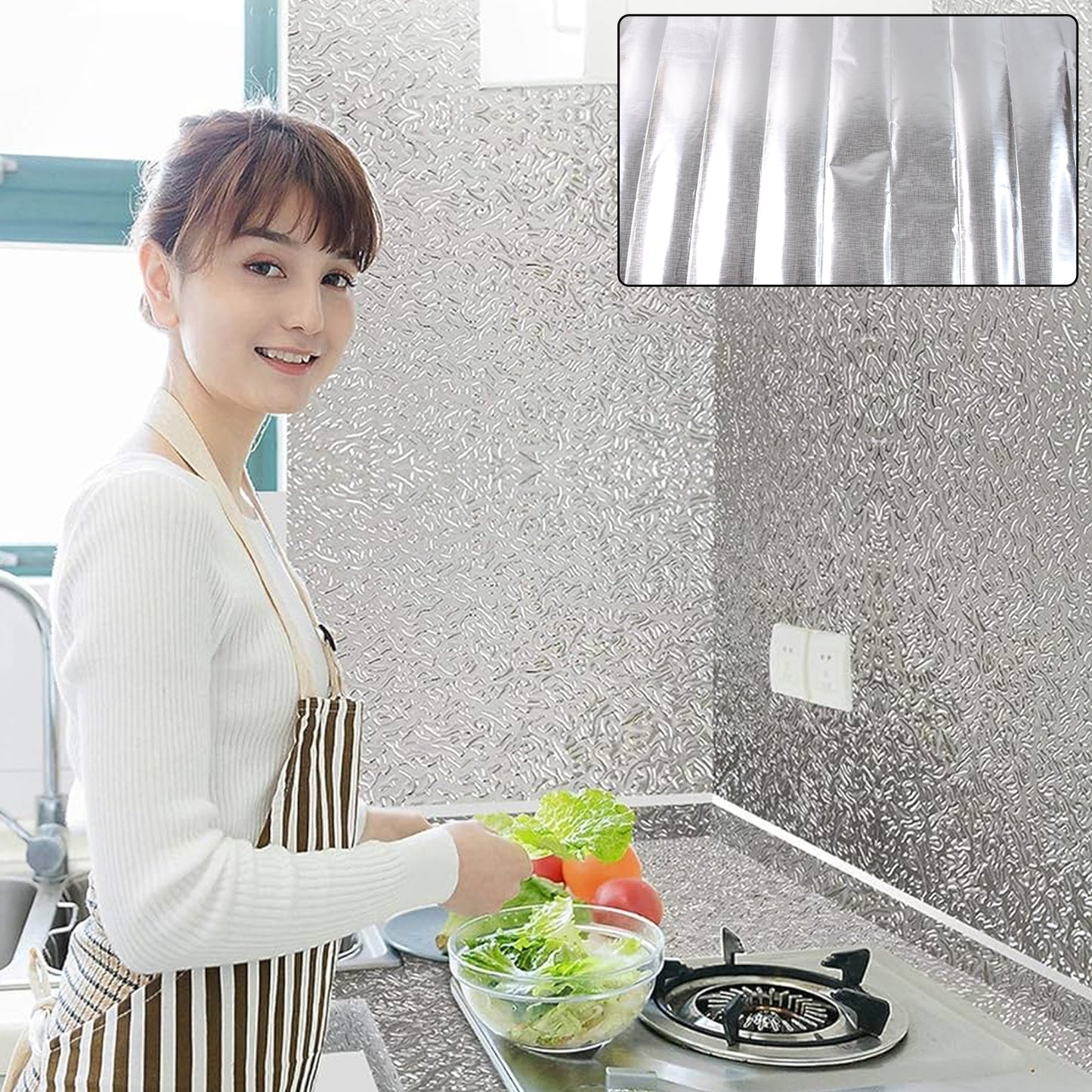 Aluminium Kitchen Wall Sheet Aluminium Without Adhesive (3 Pc 50x90 Cm) - Happy Price - Image 4