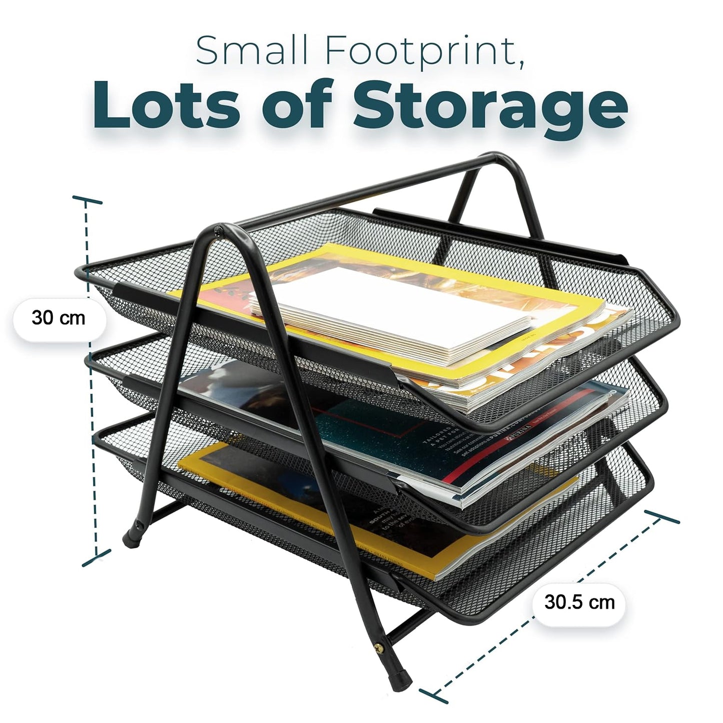 3-Tier Metal Desk Organizer Rack Stand - Heavy Duty Document and Stationery Holder - Great Price - Image 5