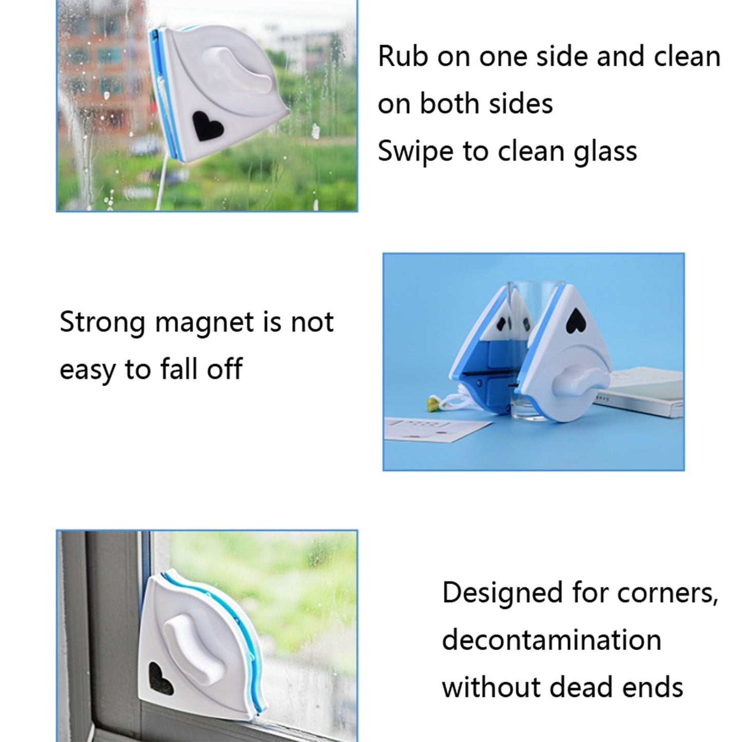 Double Face Glass Cleaner Window Squeegee Magnetic Window Washing Equipment. - Happy Price - Image 4