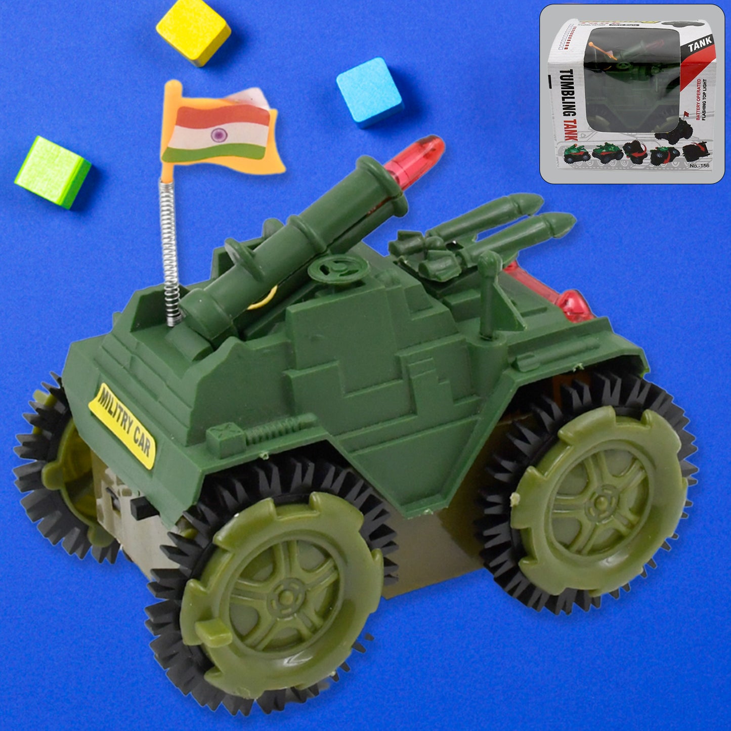 Children's Tumbling Tank Toy Car with Lights and Sound - Happy Price - Image 2