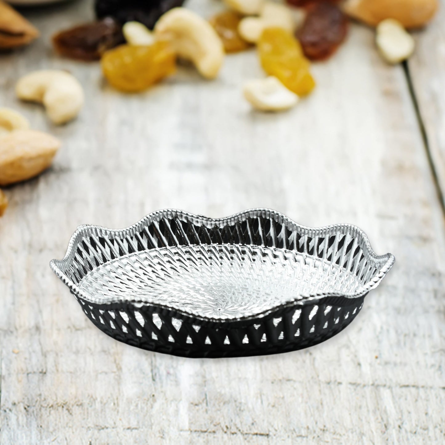 Round Serving Tray Traditional Serving Tray Multipurpose Serving Tray Decorative Serving Platters Mukhwas Serving Tray (1 Pc ) - Happy Price - Image 2