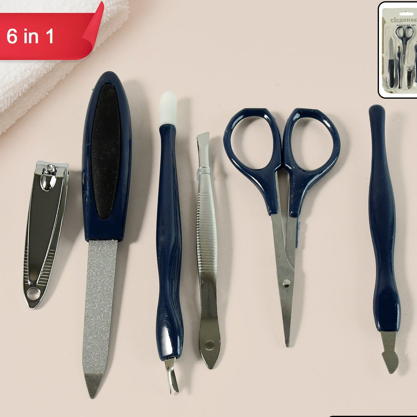 6-in-1 Manicure & Pedicure Grooming Kit for Home and Travel - Happy Price - Image 1