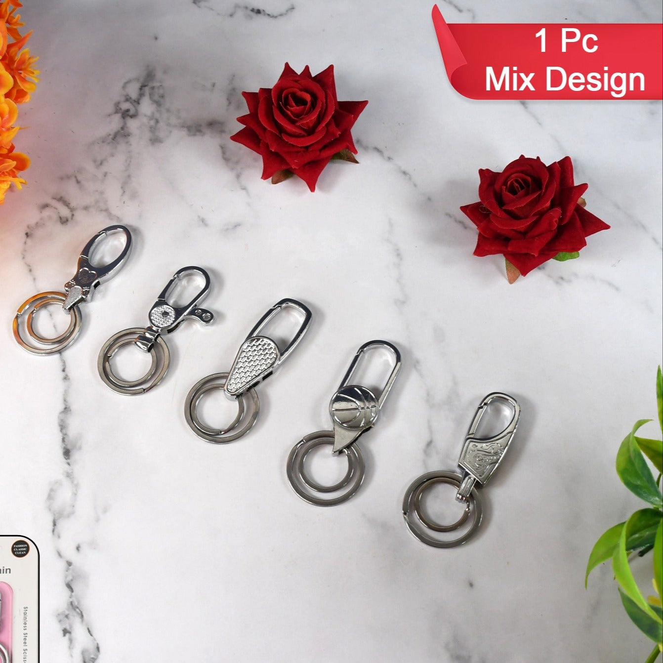 Heavy Duty Key Holder Keychain Key Chain (1 Pc Mix Design) - Happy Price - Image 1