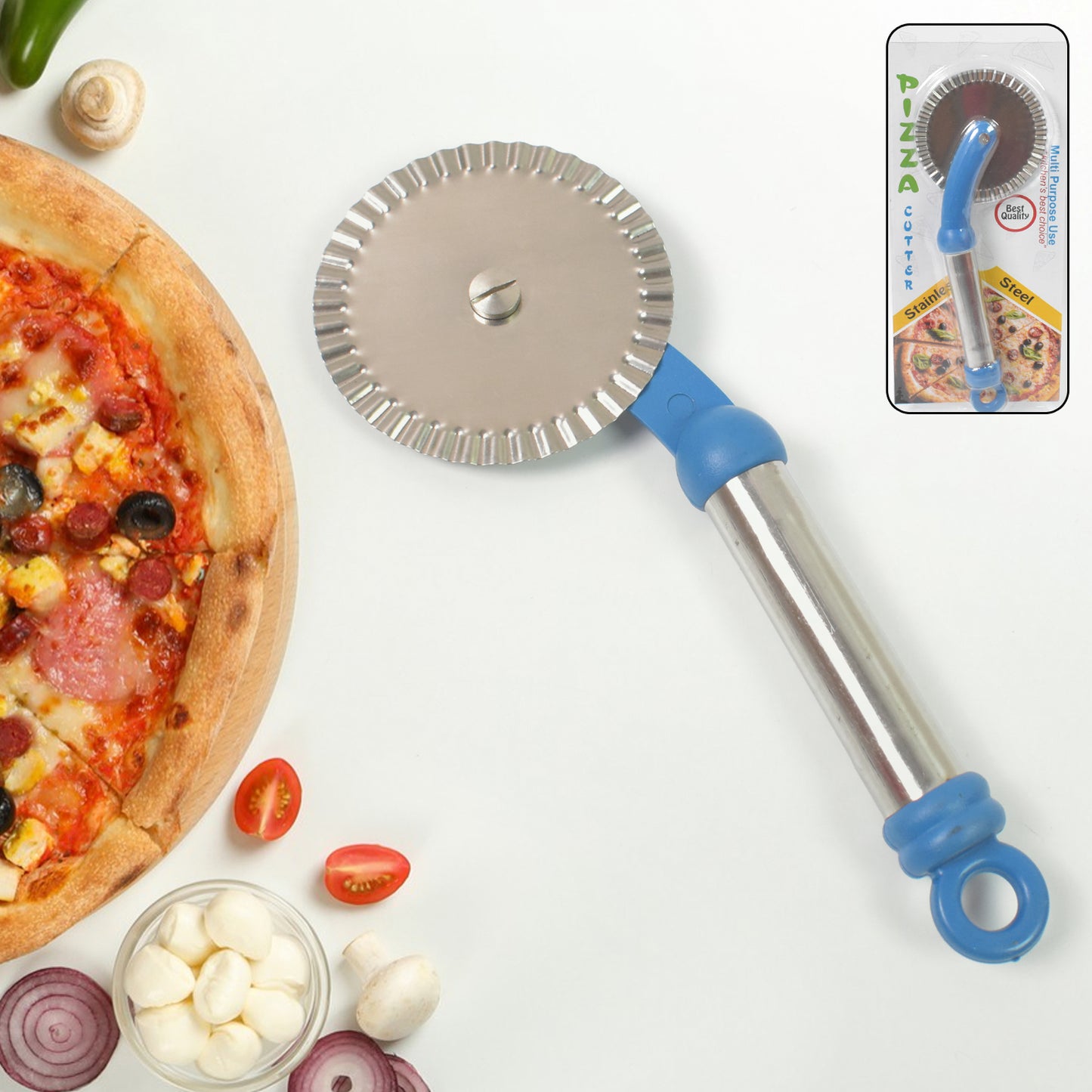 Multi Purpose Use Curly Pizza Cutter Pastry Cutter Sandwiches Cutter (1 Pc) - Happy Price - Image 2