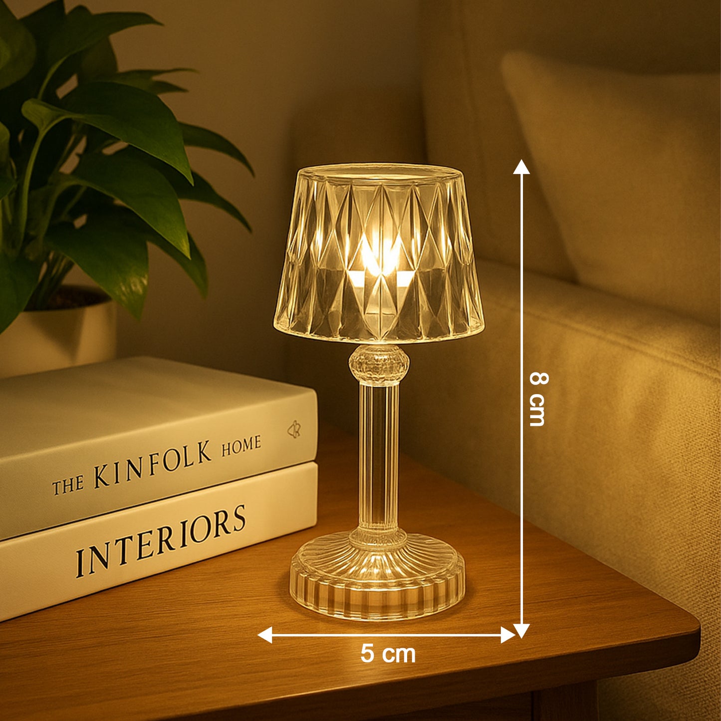 3 Pc Battery Operated Crystal Effect Mini Table Lamps Set - Happy Price - Image 3