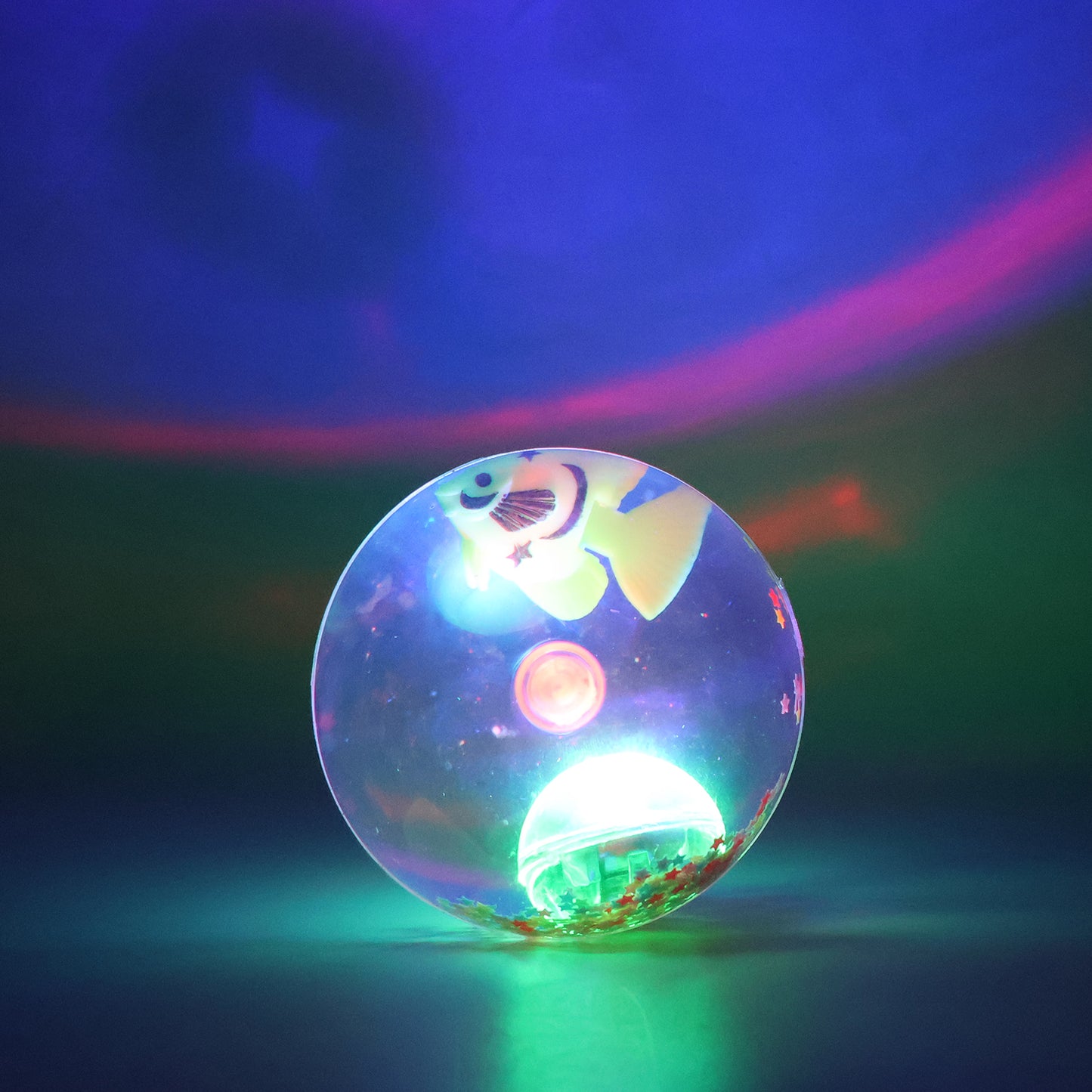Impact-Activated LED Bouncy Fish Ball Toy - Flashing Sensory Ball (1 Pc) - Happy Price - Image 5