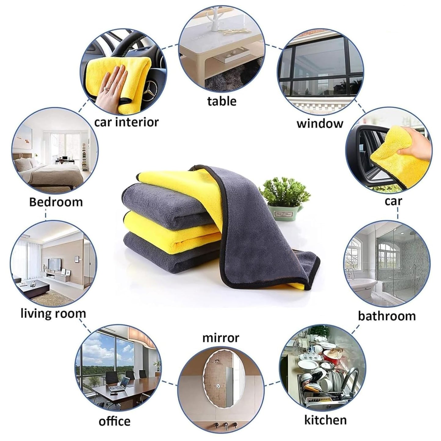 Premium Microfiber Cleaning Cloth Towel (40x30 Cm 1 Pc) - Happy Price - Image 4