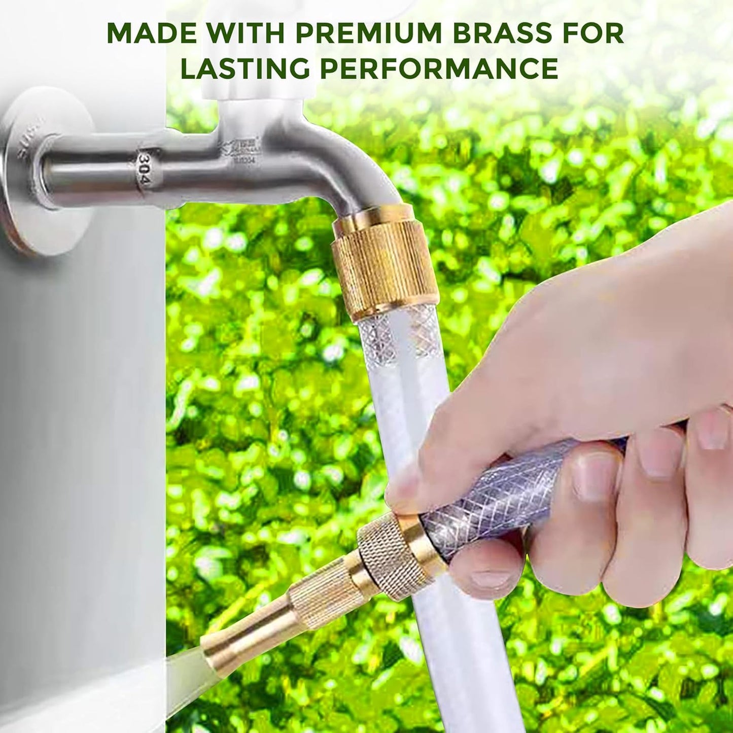 Heavy Duty Brass Garden Hose Spray Nozzle Set - Adjustable Water Jet for Cleaning & Gardening - Great Price - Image 3