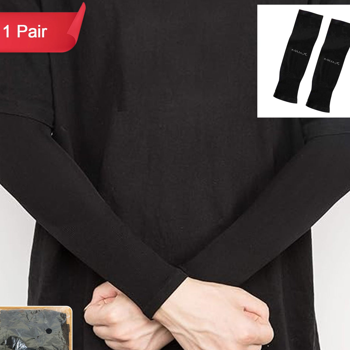 Stretchable Elbow Compression Sleeves (1 Pair) for Joint Support & Comfort - Happy Price - Image 1