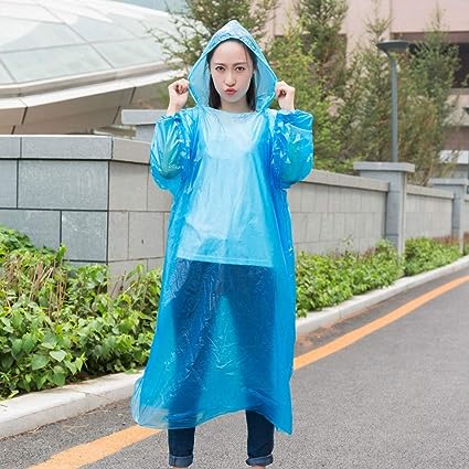Portable Adult Rain Coat Raincoat Waterproof Button Cardigan Portable Raincoat Adult Outdoor Traveling Plastic Material Raincoatrain Wearrain Suit For Outdoor Accessory (1pc) - Happy Price - Image 2