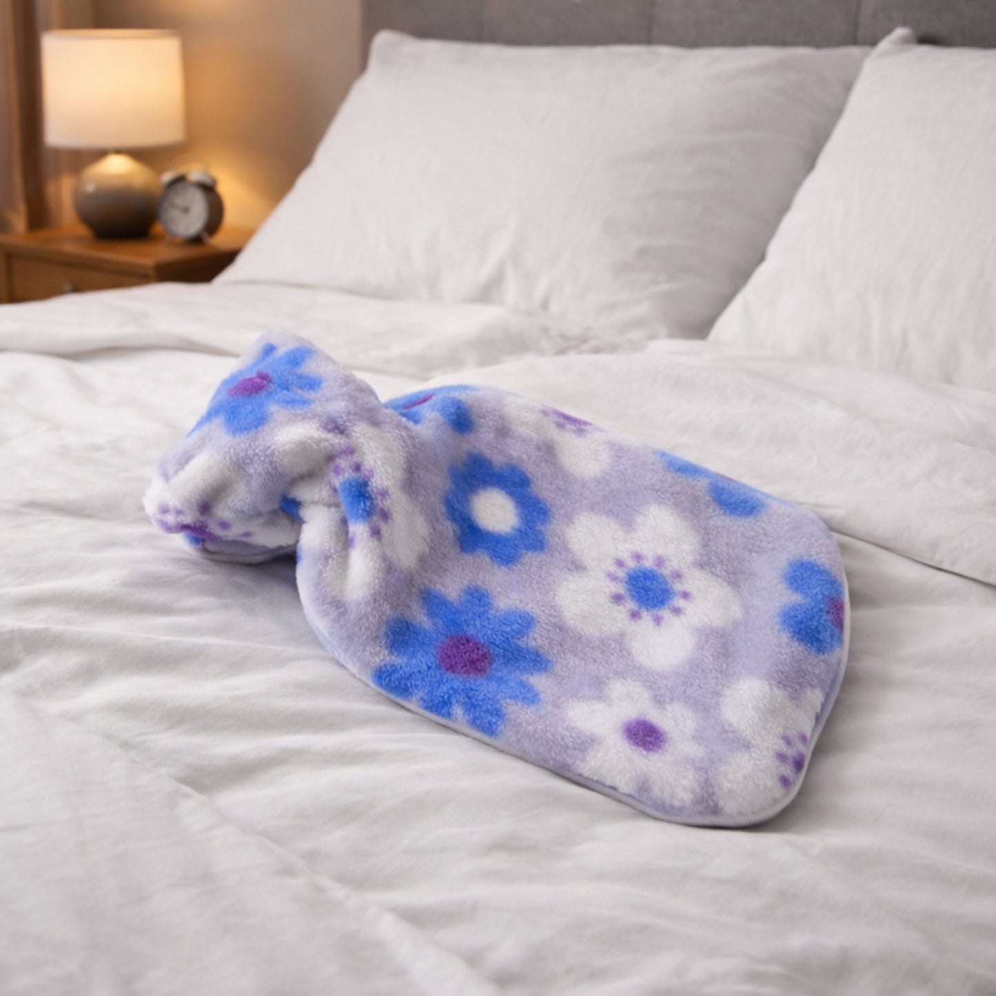 Floral Soft Plush Hot Water Bag with Cover (19x12 Cm) - Leak-Proof for Pain Relief & Warmth - Happy Price - Image 2
