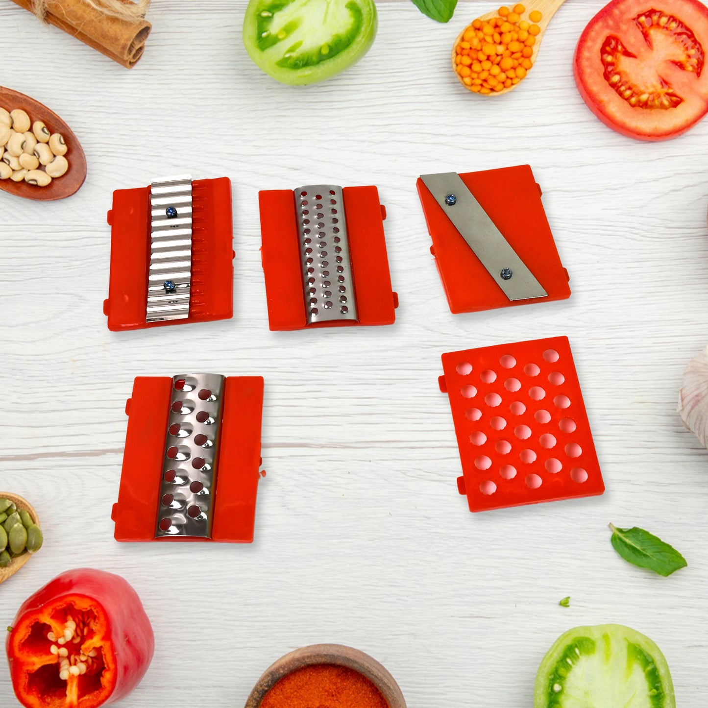 Plastic 6 In 1 Vegetables Slicer Cutter And Fruit Dicer Grater (1 Set) - Happy Price - Image 3