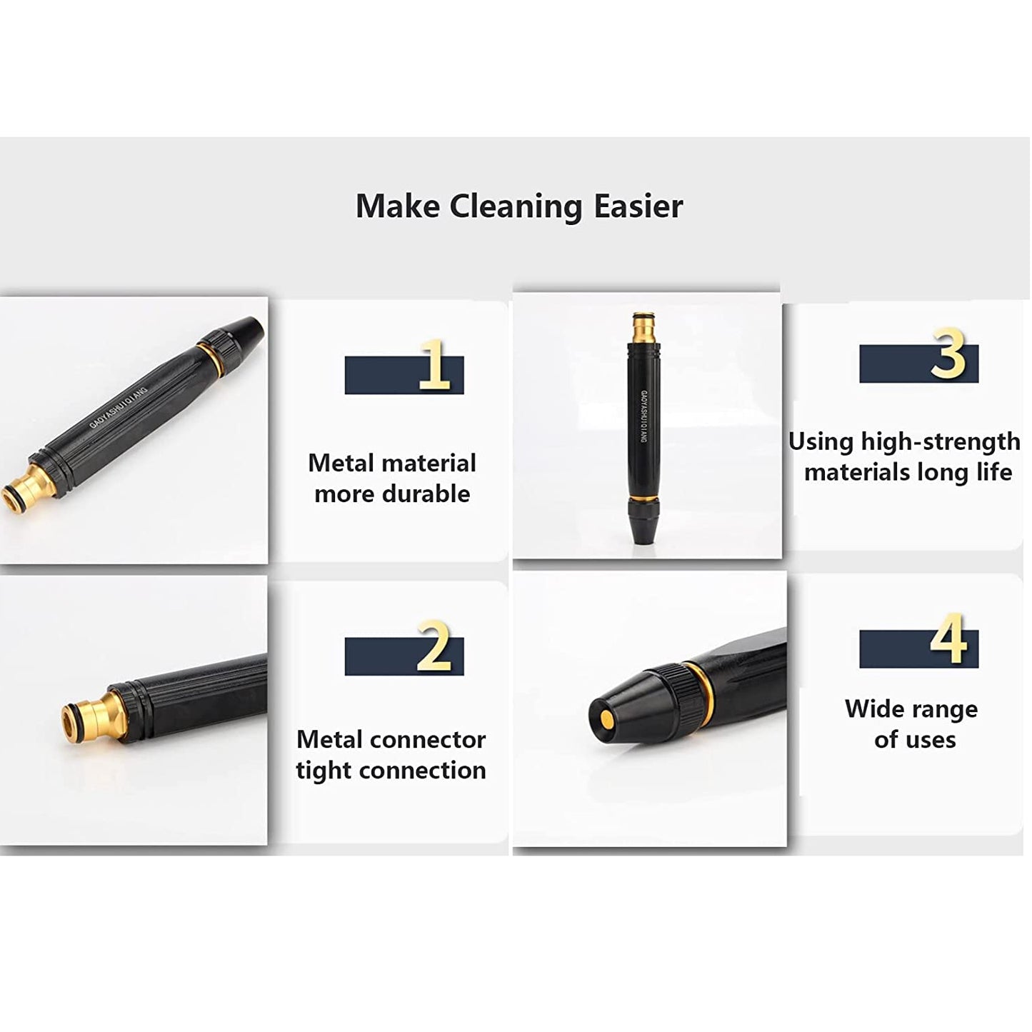 High Pressure Water Gun Nozzle Car Wash Water Gun Nozzle Alloy Garden Nozzle Spray Gun - Happy Price - Image 7