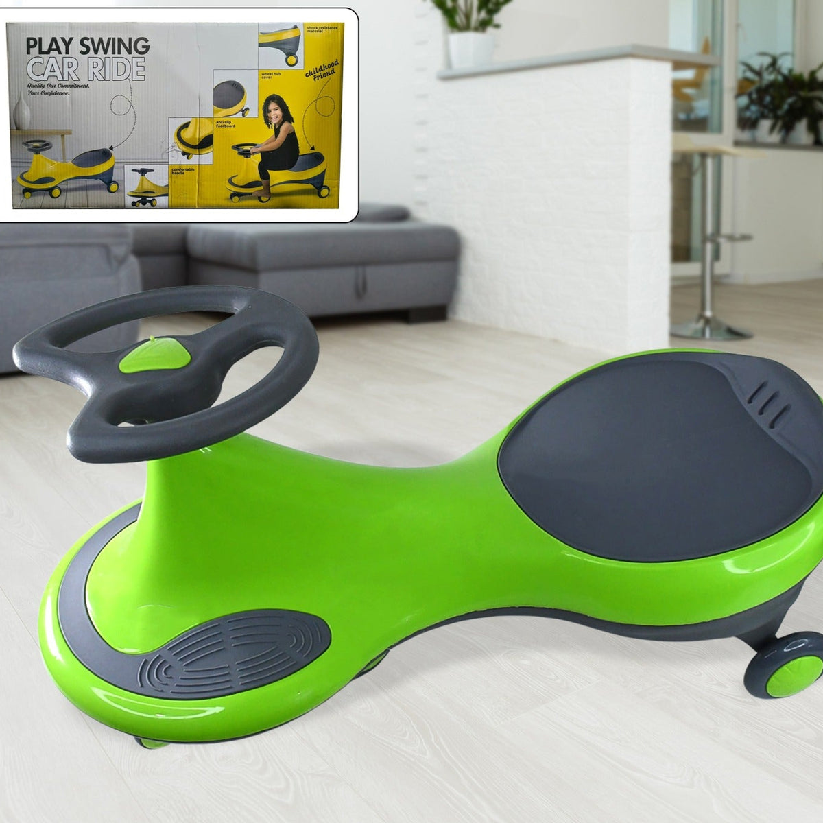 Premium Kids Play Swing Car Kids Ride On Toy (1 Pc Mix Color) - Happy Price - Image 1