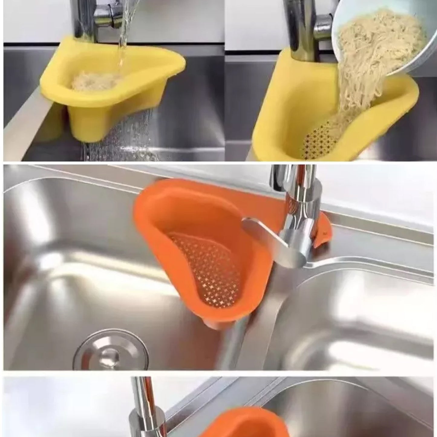 Kitchen Sink Strainer Basket for Draining Food Waste & Storing Sponges - Happy Price - Image 3