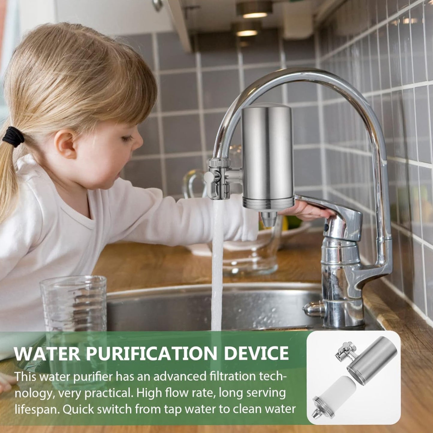 Stainless Steel Faucet Mount Water Filter Water Purifier (1 Set) - Happy Price - Image 5