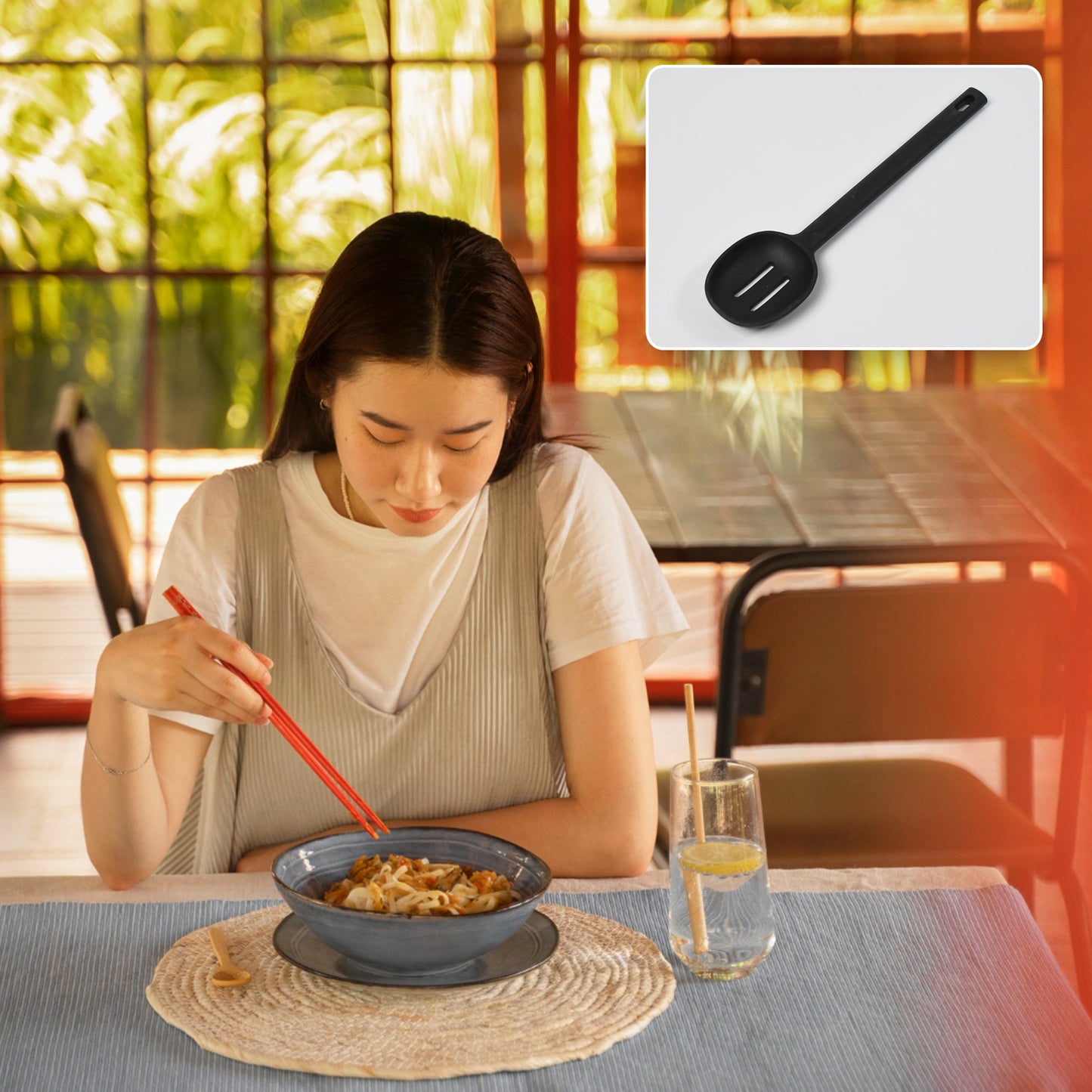 Silicon Non-stick Heat Resistant Kitchen Item Premium Spoon ( 1pc ) - Happy Price - Image 5