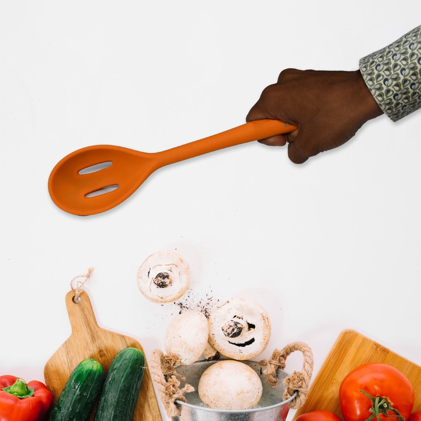 Silicon Non-stick Heat Resistant Kitchen Item Premium Spoon ( 1pc ). - Happy Price - Image 5