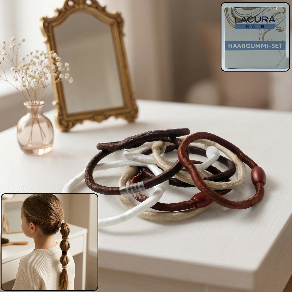 32 Pc Mix Color Soft Elastic Hair Bands - Gentle Hold Hair Ties for Women & Girls - Great Price - Image 2