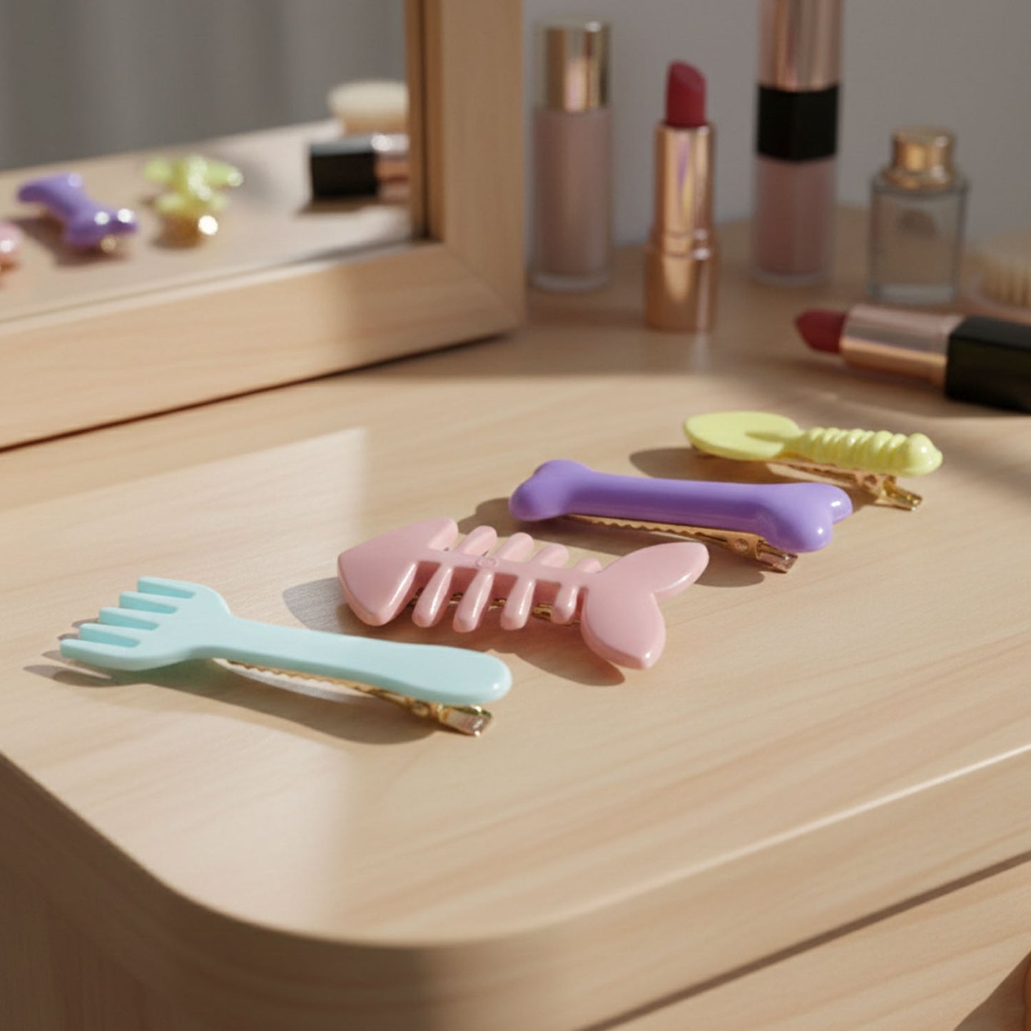 Cute Cartoon Hair Clips for Girls - 4 Pc Set - Happy Price - Image 6