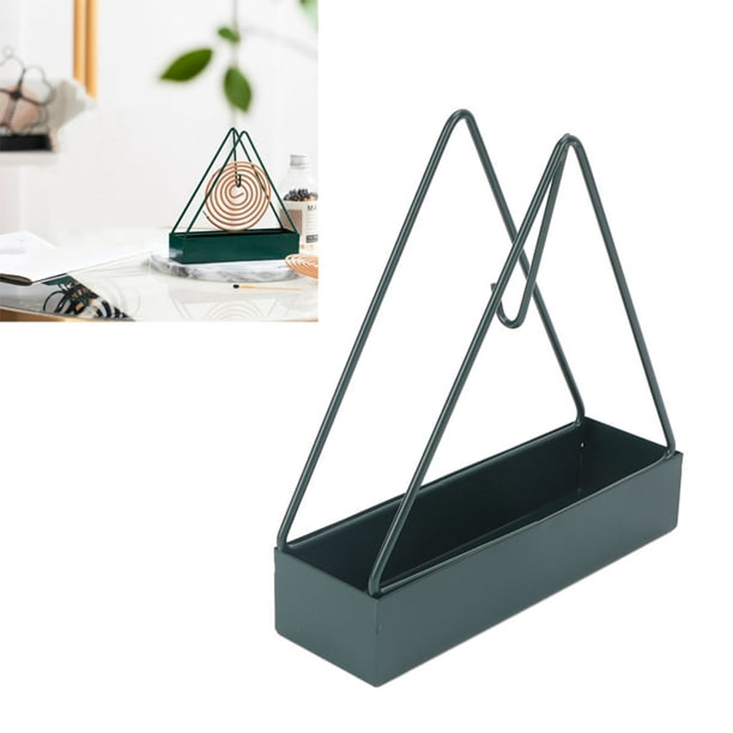 Mosquito Coil Holder Frame Triangular Shape Iron Mosquito Incense Holder Mosquito Repellent Incense Holder Hanging Mosquito Repellent Outdoor Stylish Mosquito Repellent Incense Holder - Happy Price - Image 6