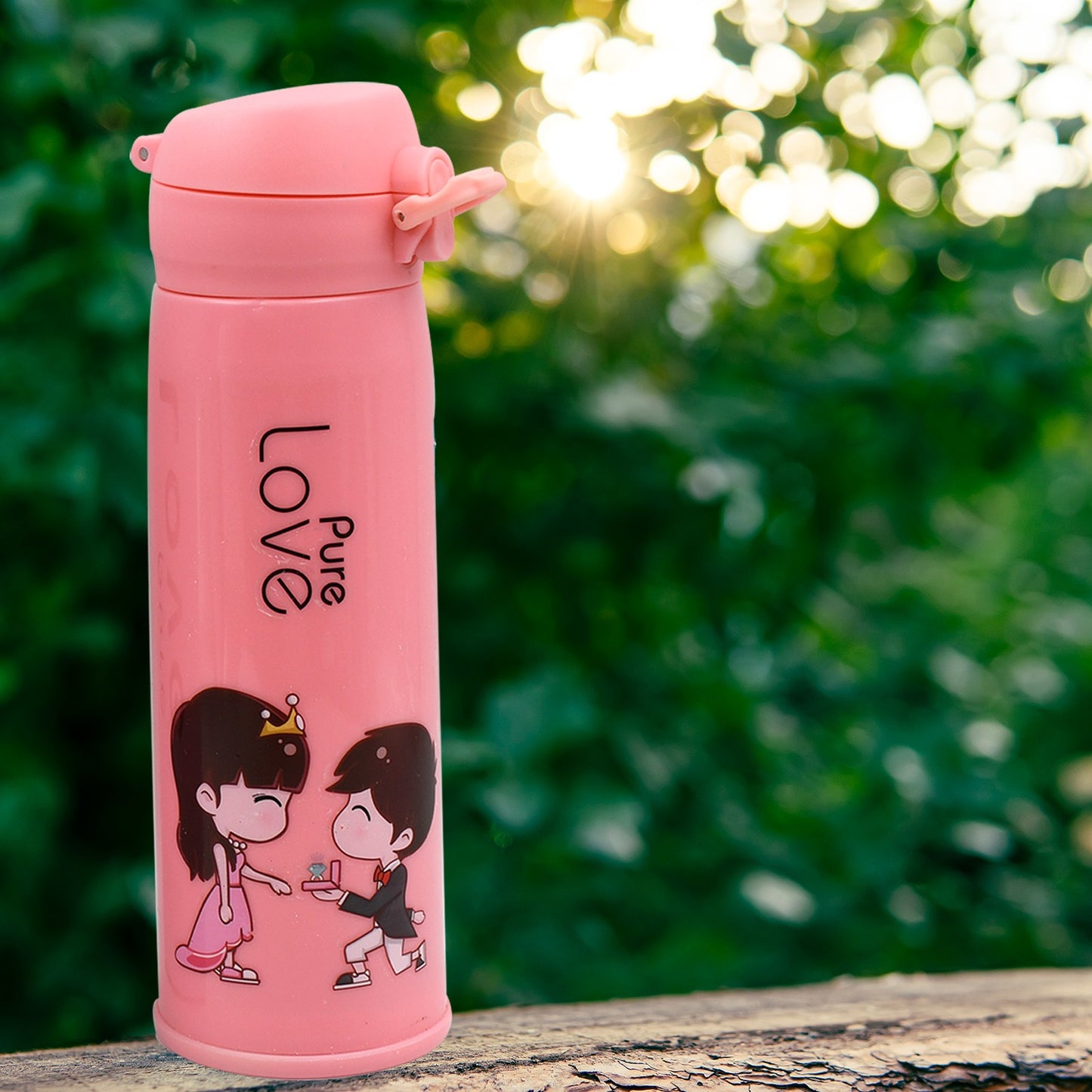 Pure Love Outdoor Sport Water Bottle 500ml Leak Proof Bpa-free For Travel Cold And Hot Water Glass Water Bottle With Daily Water Intake For Gym And Children Fridge For Home Office School (Moq - 80 Pc) - Happy Price - Image 2