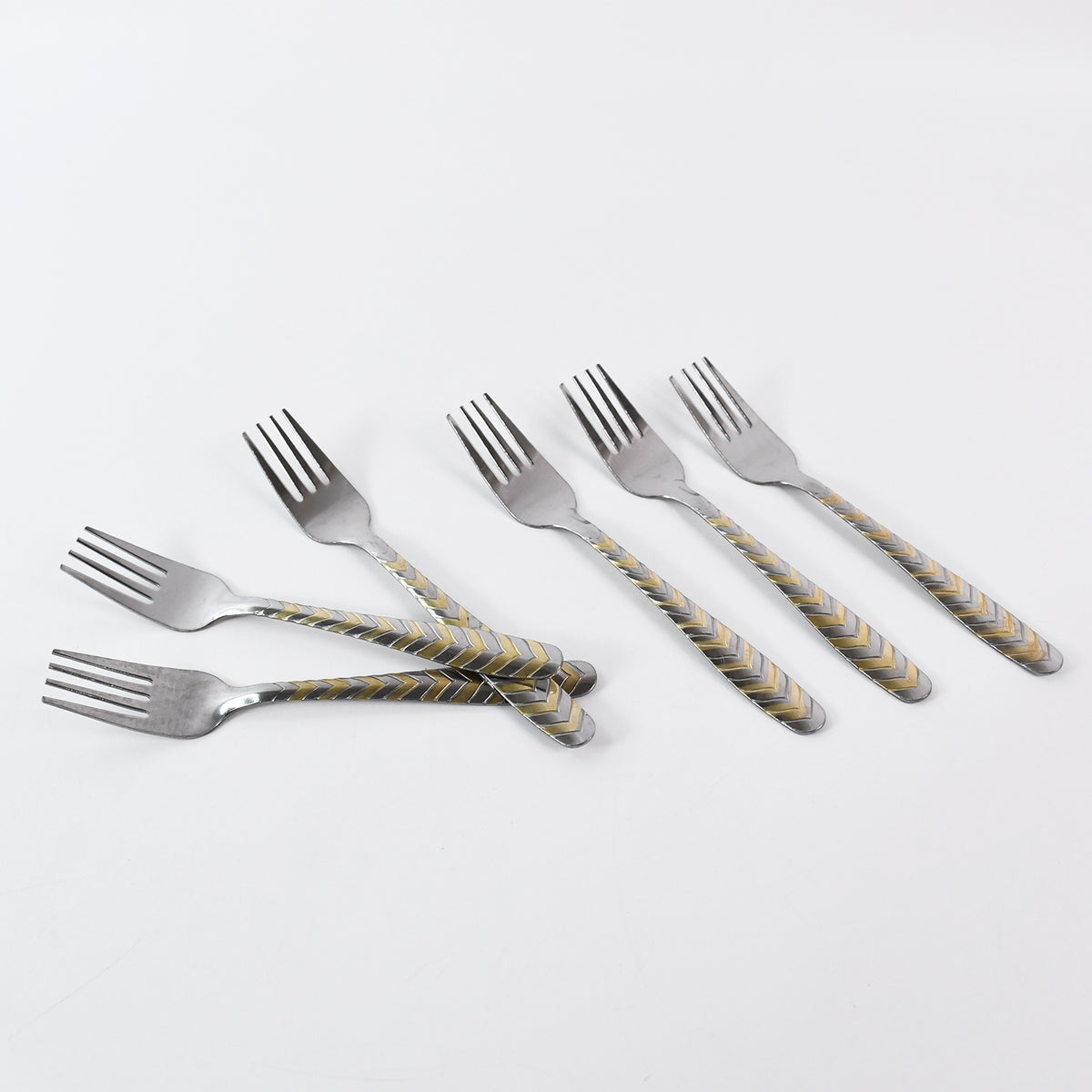 6 Pcs Stainless Steel Dining Forks - Elegant Golden Zig-Zag Handle - Happy Price - Image 4