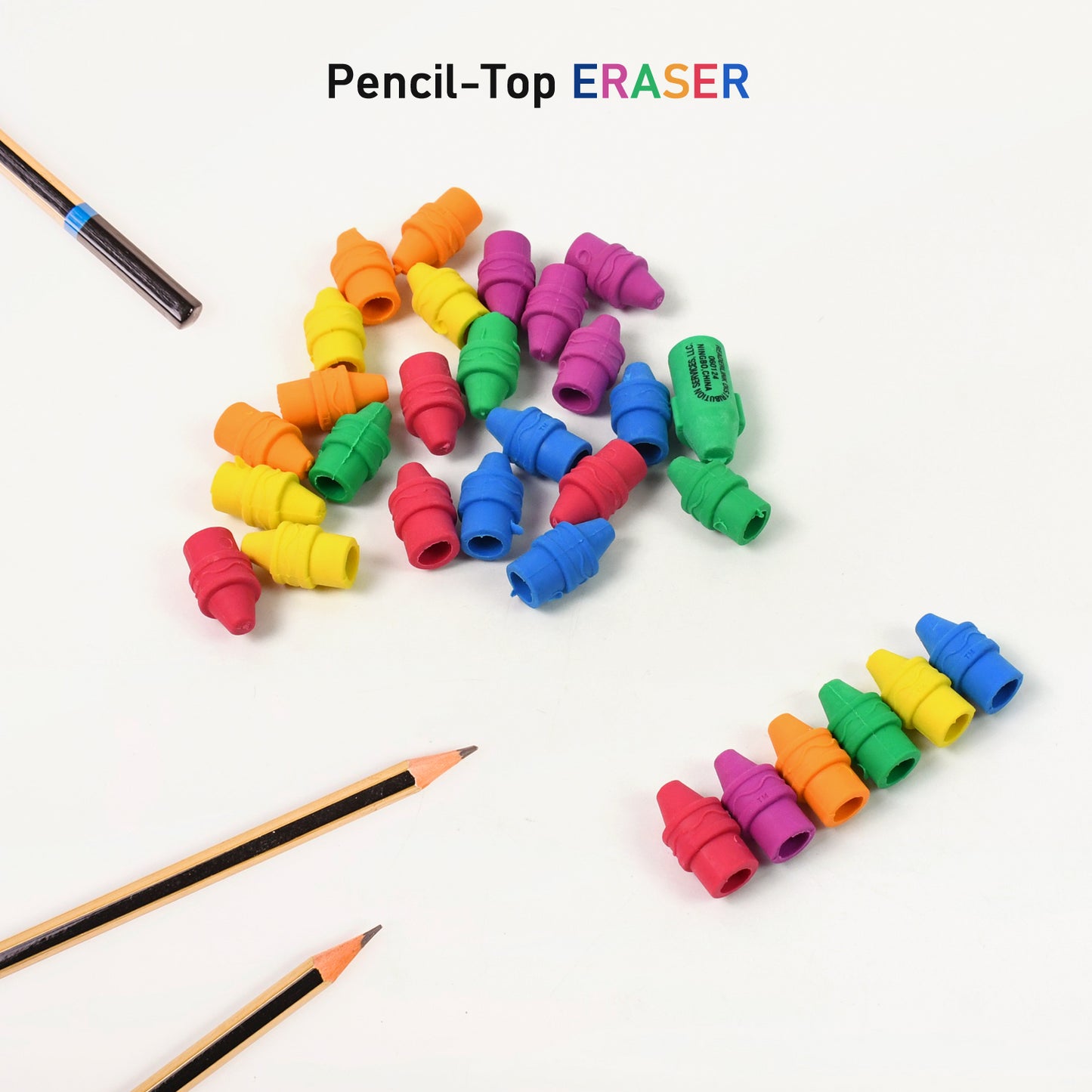 Pencil Top Eraser Rubber Erasers (1 Pc Mix Color) - Happy Price - Image 3