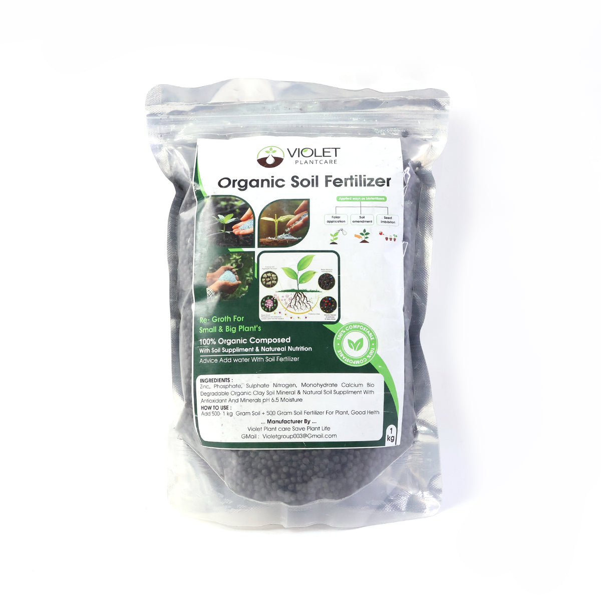 Organic Soil Enricher for Home Gardens - 1 Kg Natural Compost Fertilizer - Happy Price - Image 4