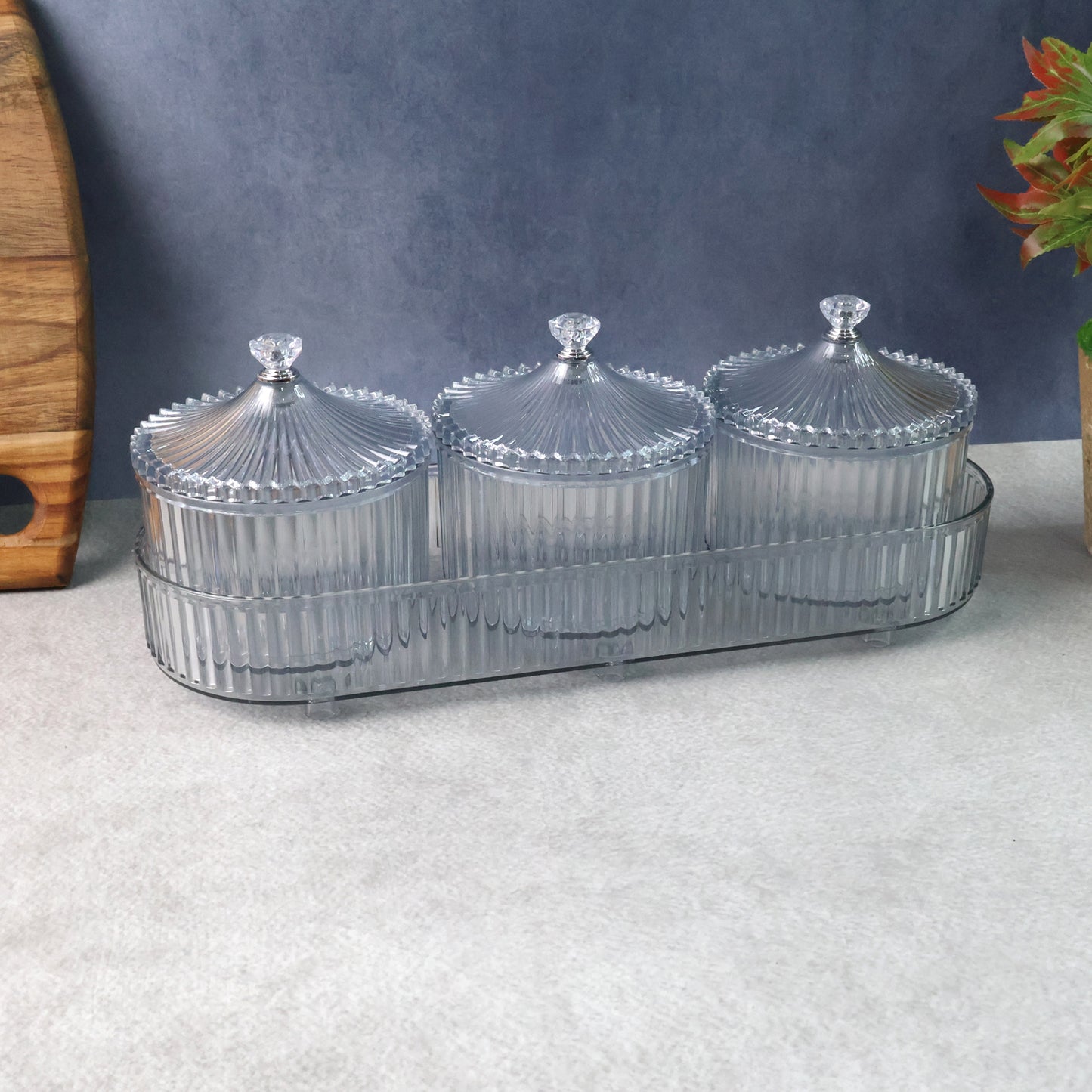 3 Piece Dry Fruit & Snack Storage Set with Tray - Happy Price - Image 6