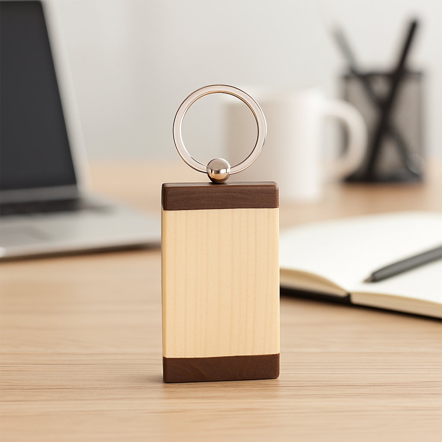 Premium Wooden Keychain With Dual Tone Finish (1 Pc) - Happy Price - Image 4