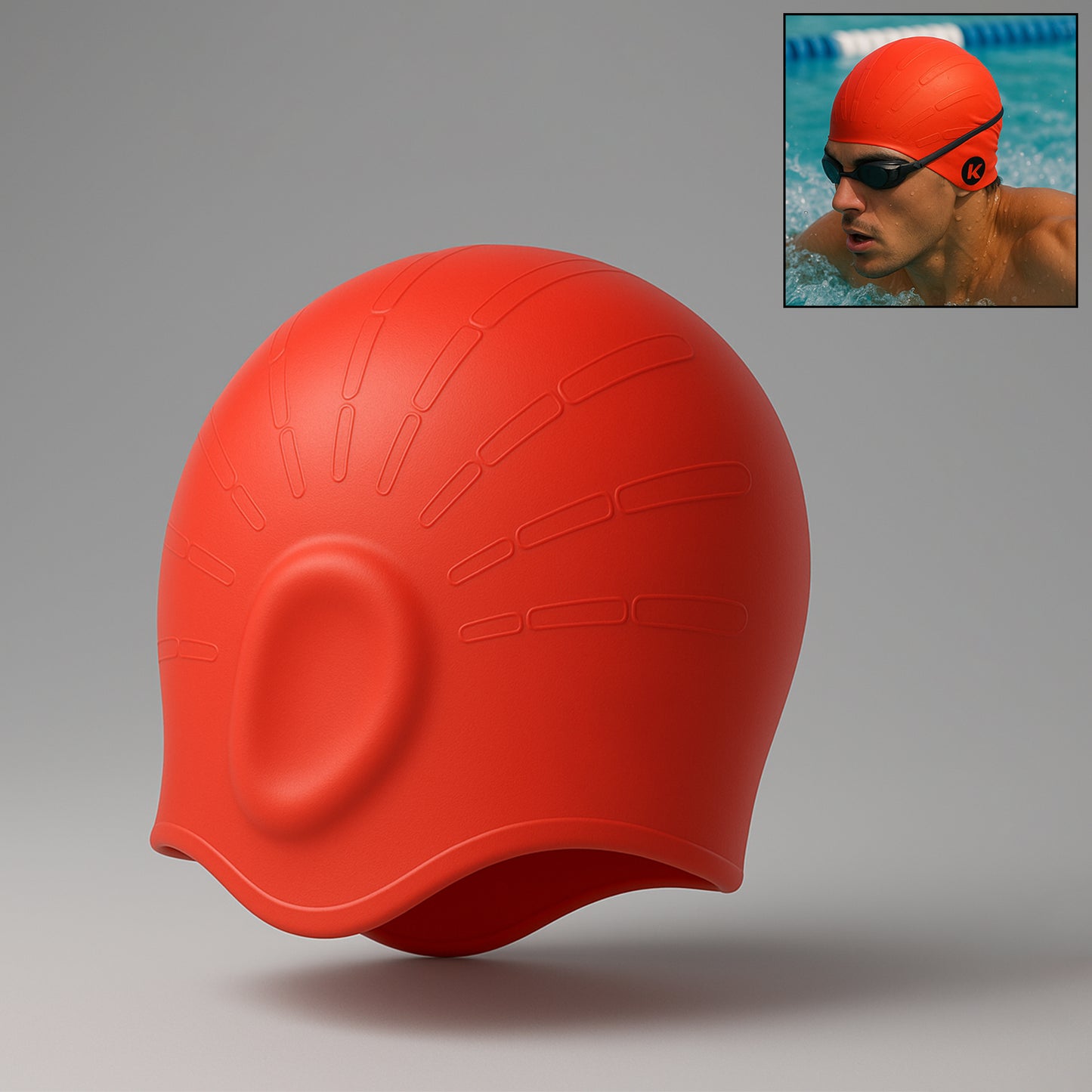 Premium Silicone Swimming Cap for Adults (1 Pc) - Waterproof & Ear Protection - Happy Price - Image 2