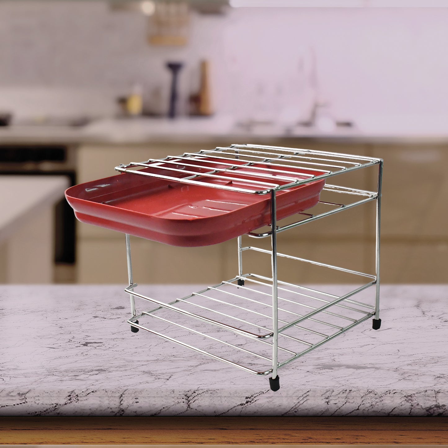 Premium Stainless Steel 2-Tier Kitchen Utensil Organizer Stand - Happy Price - Image 3
