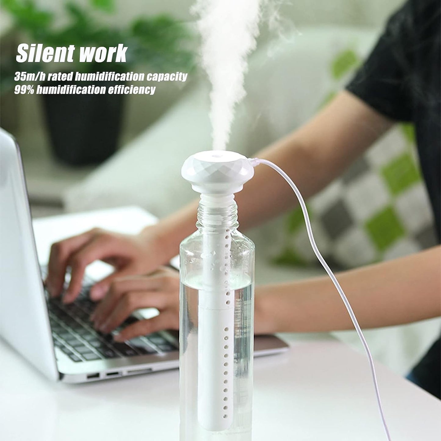 Mini Portable Humidifier For Car Personal Usb Powered Bedroom Quiet Humidified Ultrasonic Cool Mist Humidifier Plants Car Travel Office Hotel (1 Pc) - Happy Price - Image 4