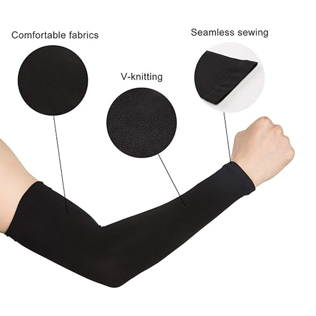Stretchable Elbow Compression Sleeves (1 Pair) for Joint Support & Comfort - Happy Price - Image 6