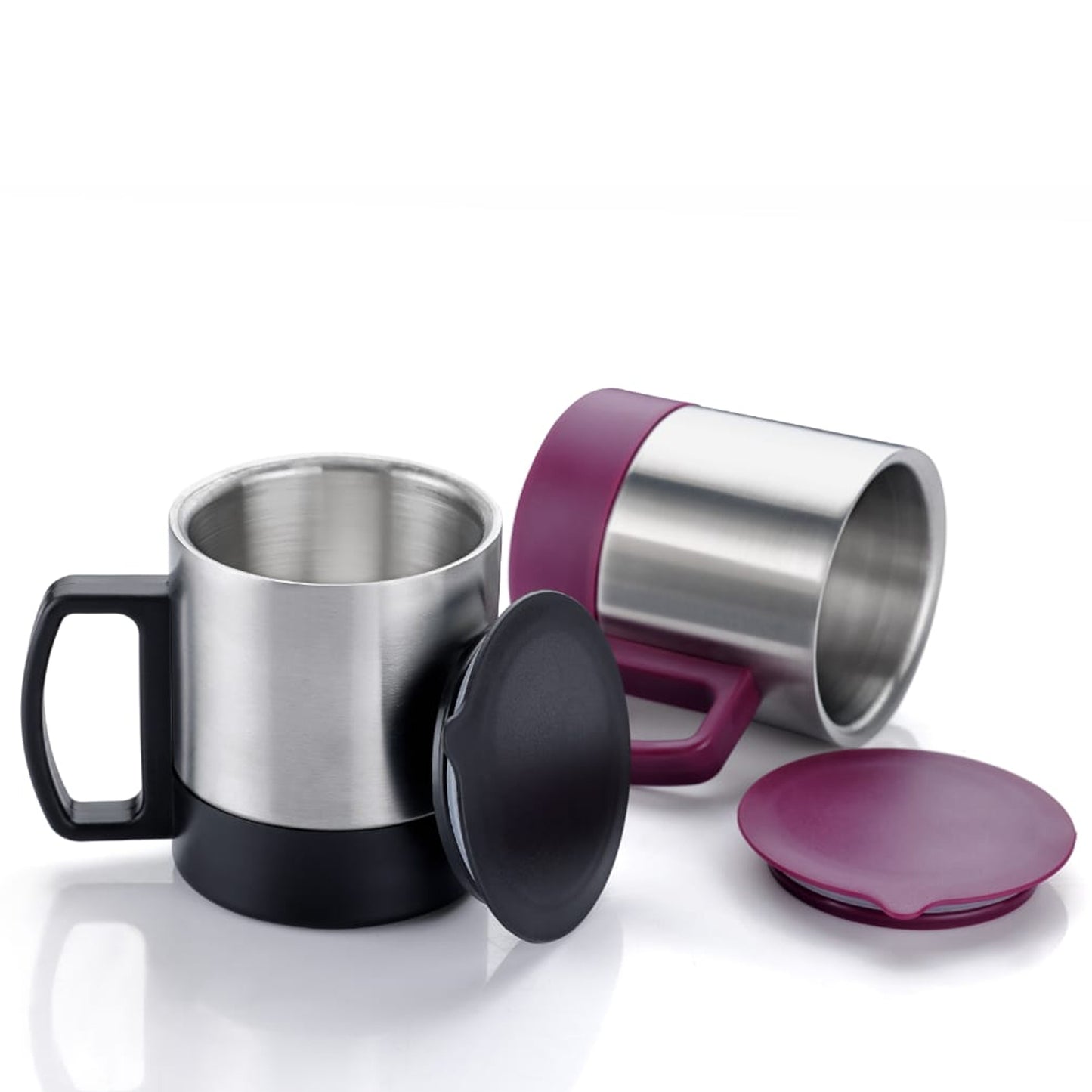 Stainless Steel Coffeetea Cup Stainless Steel Lid Cover Hot Coffeetea Mug Hot Insulated Double Wall Stainless Steel Coffee And Milk Cup With Lid Handle Easy To Carry - Coffee Cup (1 Pc) - Happy Price - Image 4